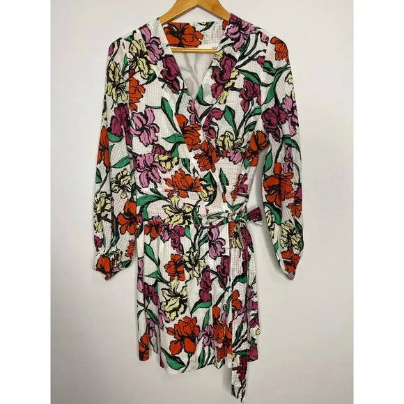 Roller Rabbit Jorales Bibianna wrap Dress size M knee length floral - Picture 6 of 10